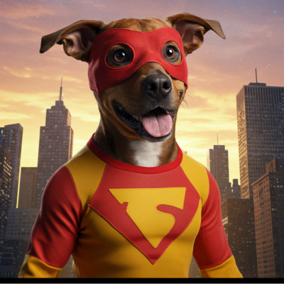 Cachorro super herói